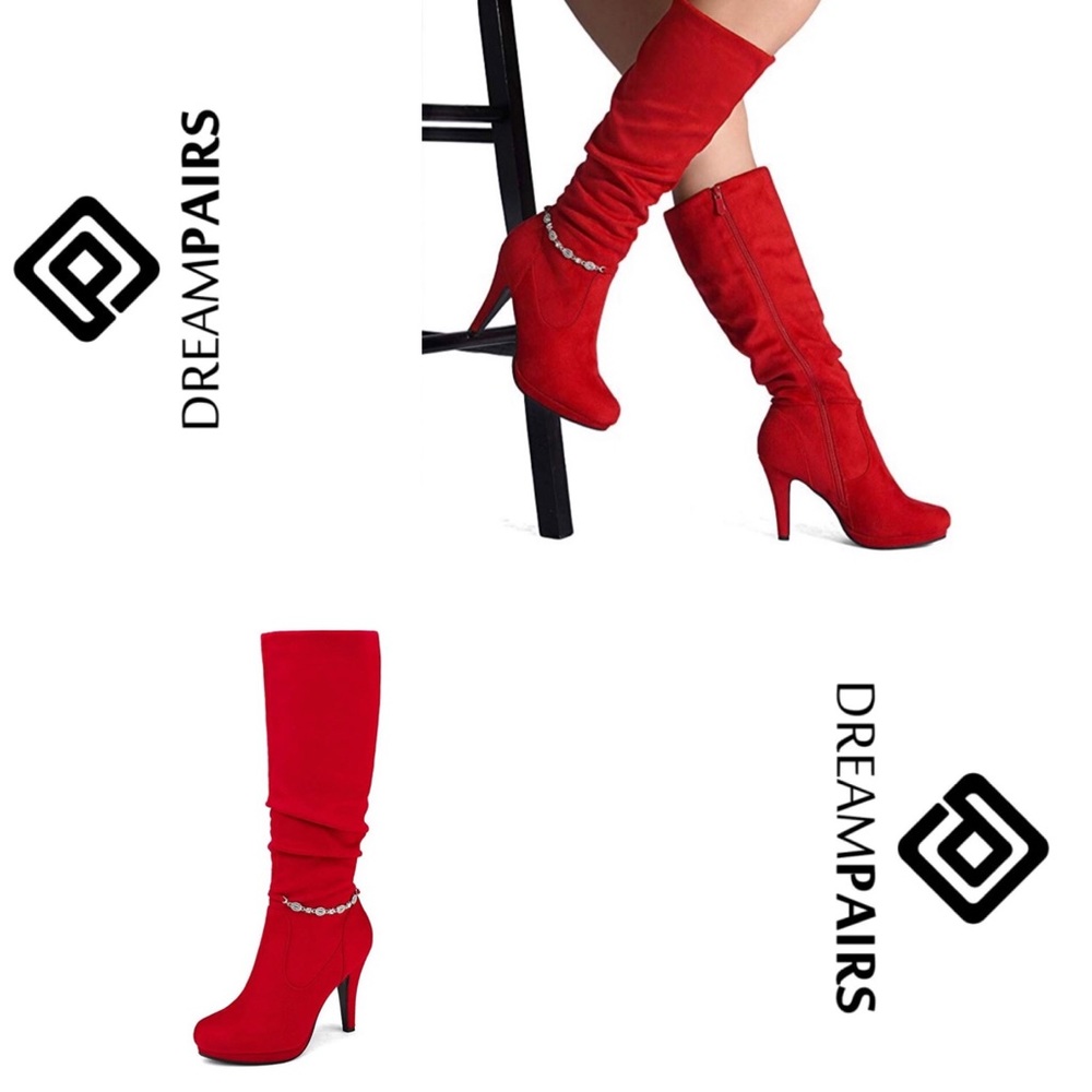 Dreampairs Platform Heel Knee High Boots